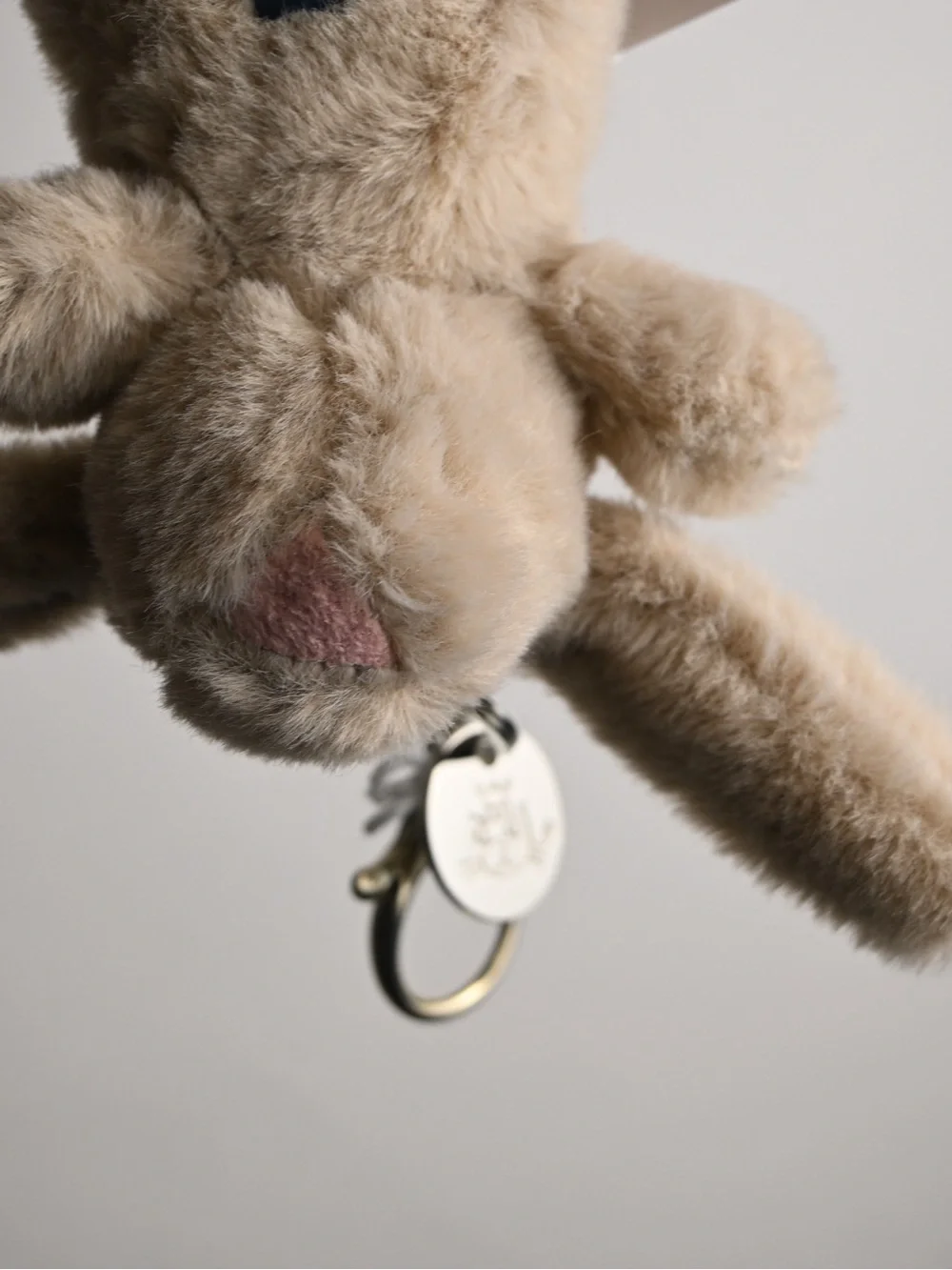 Jellycat Cream Plush Bunny with Pink Ear Accent